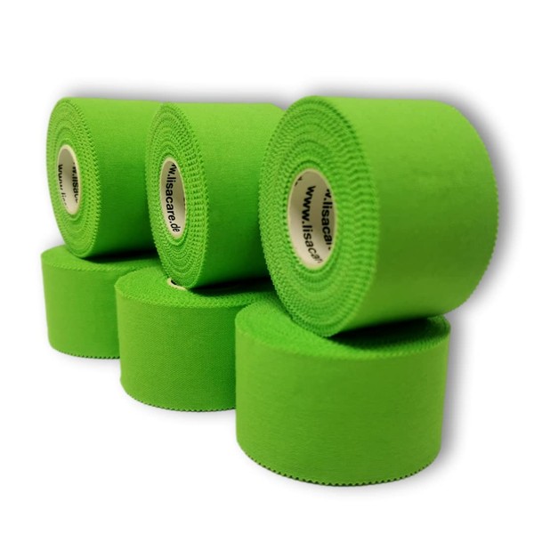 LisaCare Sports Tape – 6 Rolls 3.8 cm Wide – Sports Tapes – Football Tape – Athletic Tape – Tape Sports Tape Strong Hold & Easy to Tear – For Any Sport & Life Situation (Set of 6) Green