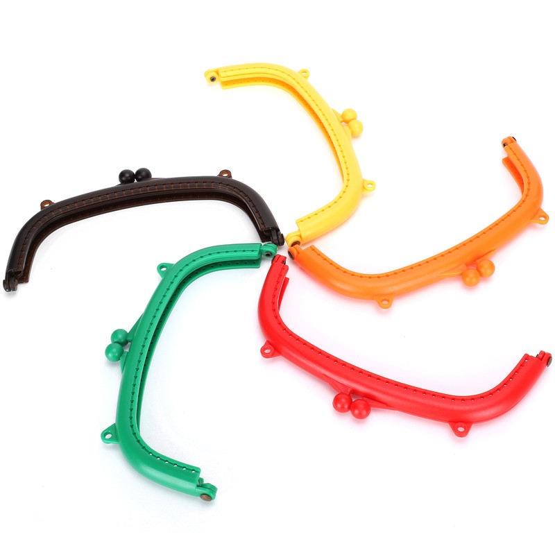 5Pcs Purse Frame Semicircle Candy Colors Curved Plastic DIY Bag