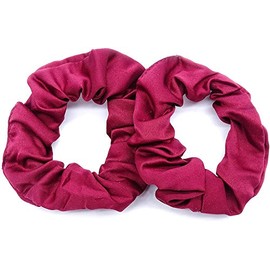 beautiful36 Pair Of 2 Small Size Satin Scrunchies In Bright Vibrant Colours (Dark Red)
