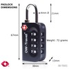 OW-Travel Luggage Locks TSA Approved (1 Pack Black) 4 Digit