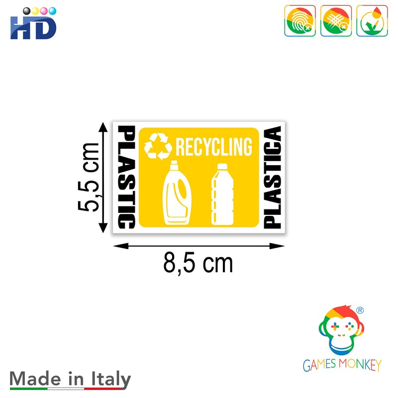 GamesMonkey® - Stickers Separate Collection Small Recycling Waste Rubbish v1