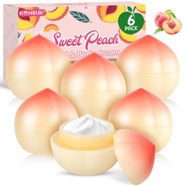 6 Pack Hand Cream Gifts Set, Bulk Hand Lotion Travel Size for Dry Cracked Hands, Christmas Stocking Stuffers Gifts for Women, Wedding Party Favors, Mothers Day Gifts, 1.06 Oz (Peach)