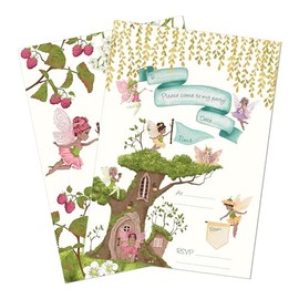 M & G Mustard & Gray Childrens Party Invitations (x12 Invites Only, Fairy)