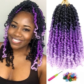 LOSMOEER 8Packs Passion Twist Hair Pre-twisted Passion Twist Crochet Hair Pre-looped Crochet Braids Hair for Women Passion Twists Braiding Hair Synthetic Hair Extensions