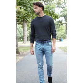 Funky Junque - Cinturón de carraca para hombre, nailon táctico, militar, para senderismo, hebilla de liberación automática, marino, Medium (Pant Size 33"-37")