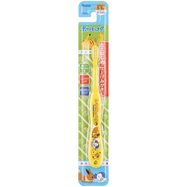 Skater TB4S-A Toothbrush, For Infants, 0-3 Years, Soft, Pokémon, 5.9 inches (15 cm)
