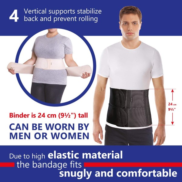 Post-operative support bandage, back support belt, abdominal support, height 24