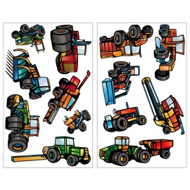 13 Piece Tractor and Combine Harvester Agricultural Machinery Lorry Vehicle Set Wall Sticker Wall Stickers