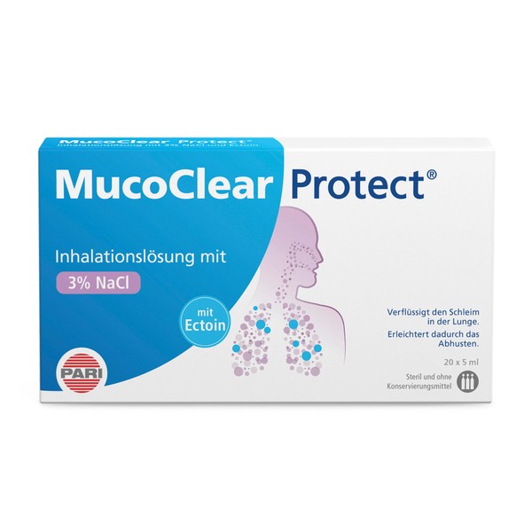 MucoClear Protect Inhalation Solution Liquefies Mucus in the Lungs, Pack of 20 Single Dose Containers