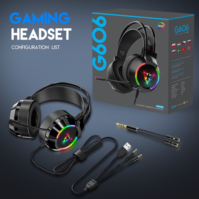 Wired Gaming Headset Headphones for PC Laptop Game Console