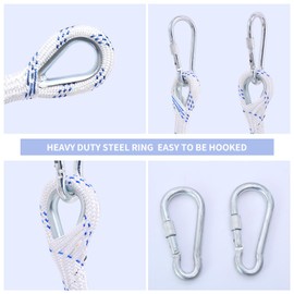 Emergency Fire Escape Ladder, 49.2FT Rope Ladder, Flame Resistant Safety Extension Ladder with 2 Hooks, Fast to Deploy Sturdy and Strong Portable and Reusable 2 Story,Weight Capacity up to 2000 LB