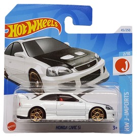 Hot Wheels - Honda Civic SI - HW J-Imports 2/10 - HTD07 - Short Card - White - Mattel 2024 - 1:64