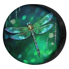Delerain Dragonfly Spare Tire Covers Waterproof Dust-Proof Spare Wheel Cover Universal Fit for Trailer, RV, SUV, Truck and Many Vehicle (17 Inch for Diameter 31"-33")