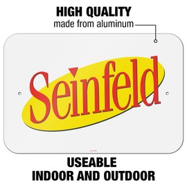 Seinfeld Logo Home Business Office Sign - Metal - 6" x 9" (15.3cm x 22.9cm)