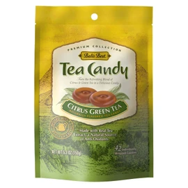 Bali's Best Citrus Green Tea Candy, 5.3 Oz (Pack of 12), Individually Wrapped Hard Candy, Made with Real Tea, with Natural Antioxidants, Halal