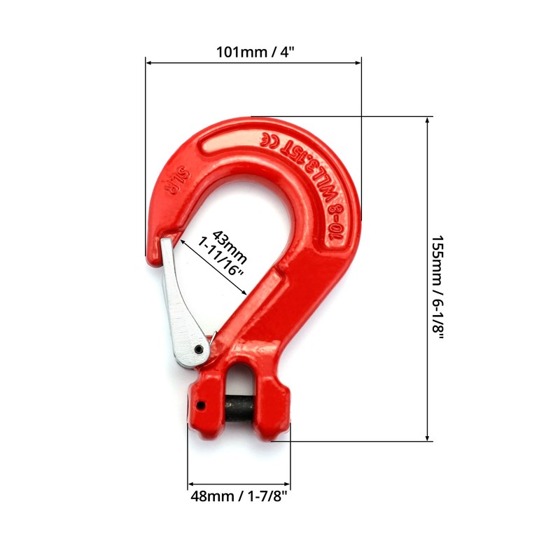 QWORK Clevis Slip Hook with Latch, 2 Pack, 1/2", 6940