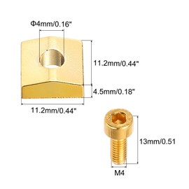MECCANIXITY Guitar Locking Nut Clamp and Screws Metal Guitar String Block Nut Fittings Gold for Tremolo Bridge 3pcs