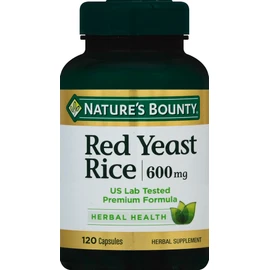 Nature's Bounty Red Yeast Rice Pills and Herbal Health Supplement, 600mg, 120 Capsules