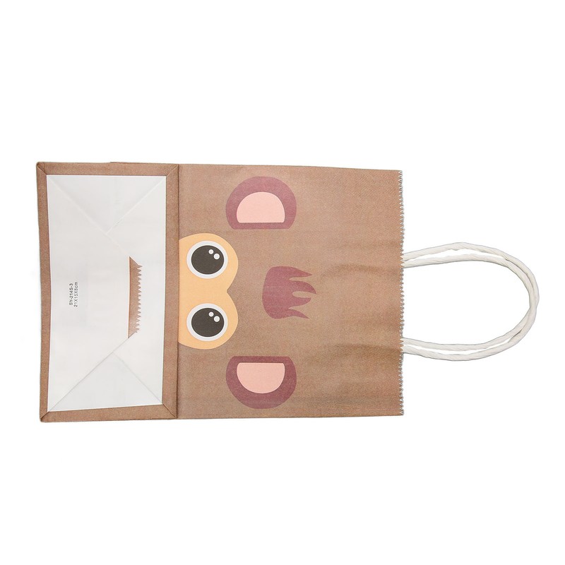 25Pcs Kraft Paper Gift Bag Animal Pattern Multipurpose Kraft Bag