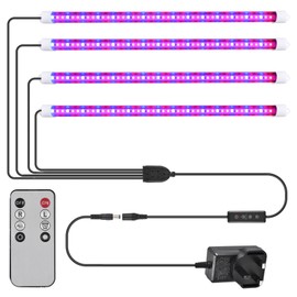 4 Pack Led Grow Lights for Indoor Plants Full Spectrum WaterproofPlant Light Strip 10 Dimmable Levels 3 Working Modes Timer 3/9/12H Grow Lamp with Remote Control for Indoor Plant Growing