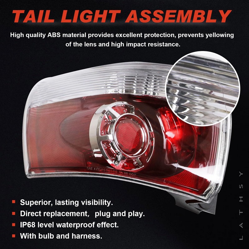 Lathsy Tail Light Compatible With 2007-2012 GMC Acadia Left Driver