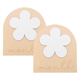 Nicear Wooden Ba-by Milestone Signs, Monthly Milestone Wood Discs,Photo Props Cards Interchangeable Number Set of 12 for Growth Recording