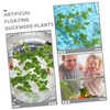 Kisangel 6 Pack Fake Floating Duckweed for Aquarium Pond Natural