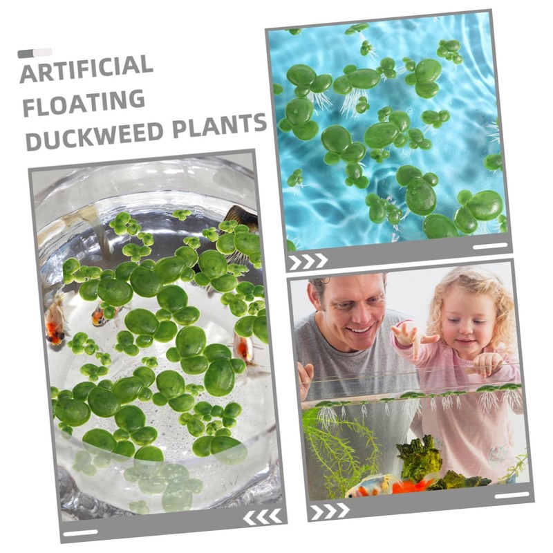 Kisangel 6 Pack Fake Floating Duckweed for Aquarium Pond Natural