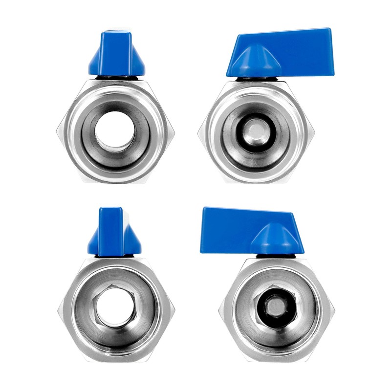 QWORK Mini Ball Valve, 4 Pack 3/4" Female & Male