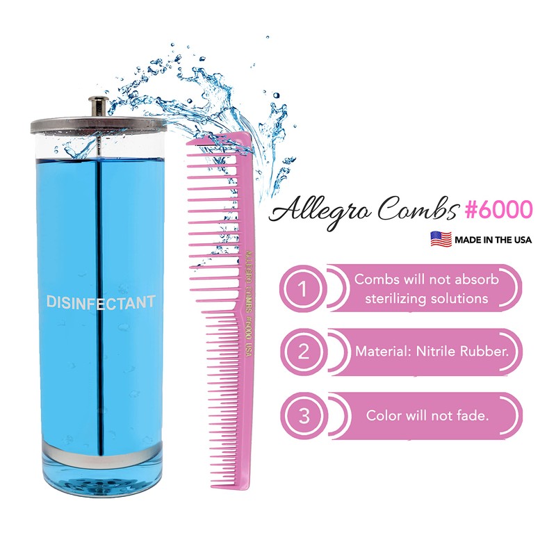 Allegro Combs 6000 Wide Tooth Vented Hair Combs - Set