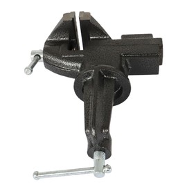 findmall 3.15 Inch 360° Swivel Portable Table Bench Vice Clamp Swivel Base Universal Home Vise for Woodworking, Metalworking, Cutting Conduit, Drilling, Sawing