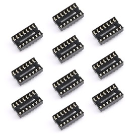 JESSINIE 10Pcs 14P IC Socket DIP Integrated Circuit IC Sockets Adaptor Solder Type 2.54mm Pitch Dual Row 14 Flat Pin