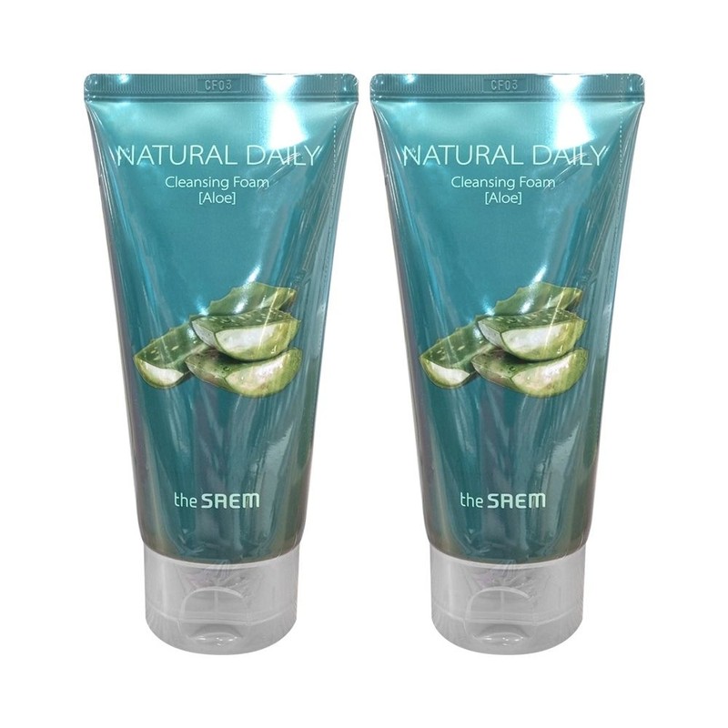 The Saem Natural Daily Cleansing Foam Aloe 150ml x 2