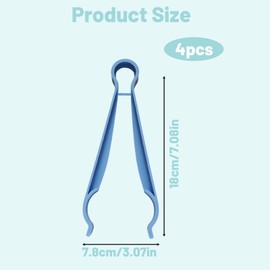 4 Baby Bottle Steriliser Clips, Multipurpose Holder for Mam Bottles, Safe Handling of Hot Bottles During Sterilizing and Feeding, 7.8 * 18cm, Red and Blue