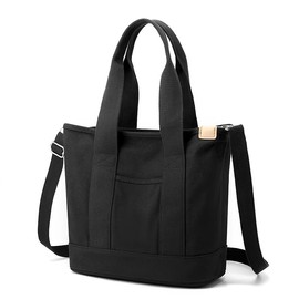 Walking Bag, Dog, Cat, 2-Way Shoulder Bag, Tote, Manor Bag, With Dividers, Large Capacity, Comes with Shoulder Straps, Going Outing, Cute (Black, L: 12.6 x 11.4 x 5.9 inches (32 x 29 x 15 cm)