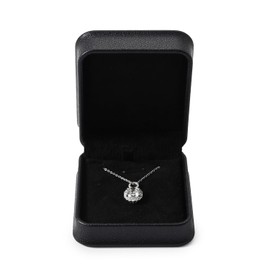 Oirlv PU Leather Necklace Box Black Pendant Organiser Box Necklace Storage Case for Birthday Christmas Anniversary Mother's Day Gift