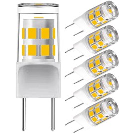 G8 Led Bulb,T4 3W Replacement for 20-25W Halogen Bulb,Warm White 3000K,GY8.6 JCD Type Bi-Pin Base,120V,Puck Light Bulb,for GE Microwave Light,Under Cabinet, Under Counter Kitchen Lighting(5Pack)