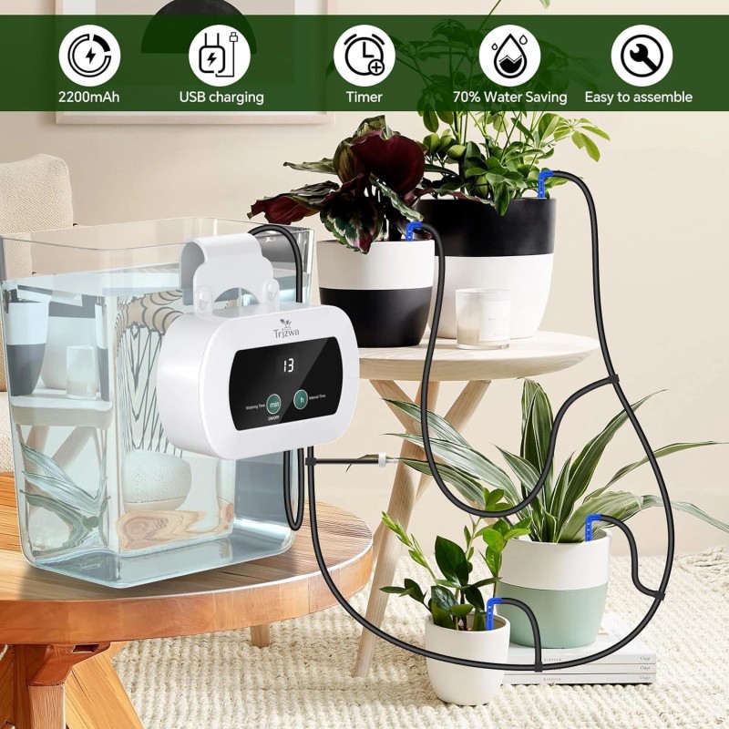 TRJZWA Programmable Watering System - Self Watering Devices with USB
