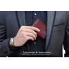 SERMAN BRANDS RFID Blocking Slim Bifold Genuine Leather Minimalist Front