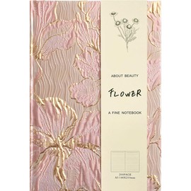 ipoul Floral Journal for women, Hardcover Notebook, A5, 6x8, Ruled Pages, Lay Flat, Pretty Journal, Lily Flower, Pink, can be Reading Journal, Writing Notebook, Self Love Journal, Personal Journal