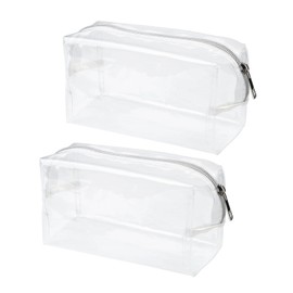 2PCS Clear Pencil Cases, Large Clear Pencil Case for Exams & Travel, Transparent Pencil Cases with Zippered Design, See Through Pencil Case for School Supplies & Cosmetics storage(18 x 9 x 11 cm)