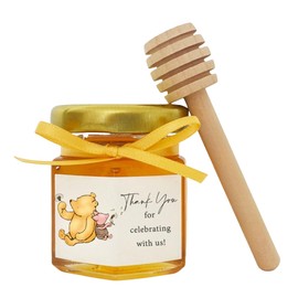 80PCS Classic Pooh Honey Jar Stickers for Baby Shower and Birthday Thank You Stickers Labels Winnie Party Decoration Supplies Dessert Food Decor