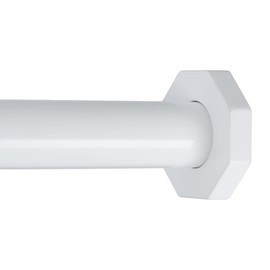 Ivilon Tension Curtain Rod - Hexagonal Spring Tension Rod for Windows or Shower, 16 to 24 Inch, White