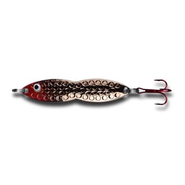 PK Flutter Fish Jigging Spoon - All Seasons Fishing Lure - Ice Fishing Lure - Vertical Jigging (Copper Plate, 3/8 Oz)