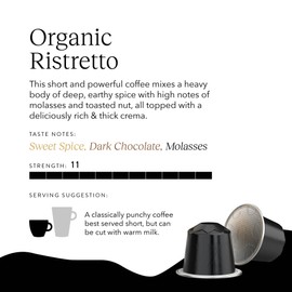 Cru Kafe Organic Ristretto Arabica & Robusta Espresso Single-Serve Coffee Pods (80 Pods) Compatible with Nespresso Original Line