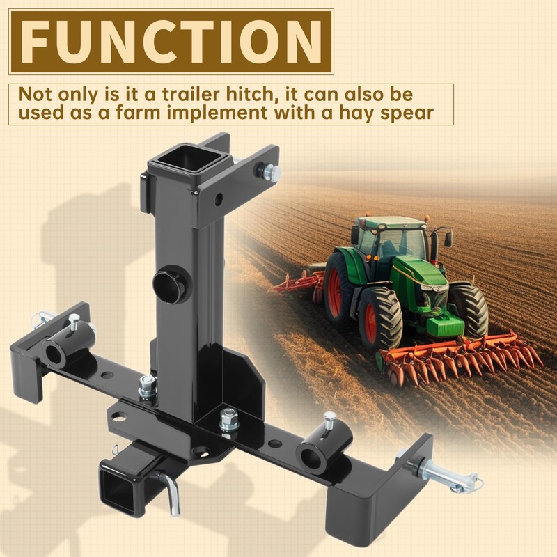KUAFU 3 Point Hitch Receiver Universal Compatible with Category 1