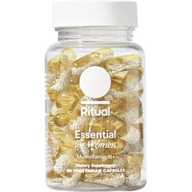Ritual Multivitamin for Women 18+ with Vitamin D3 for Immune Support*, Vegan Omega 3 DHA, B12, Iron, Gluten Free, Non GMO, USP Verified, Citrus, 30 Day Supply, 60 Capsules
