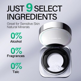 CARSLAN Black Magnet Soft Focus Make Up Powder, 2.0 Oil Control Loose Setting Powder, 24H Longlasting, Shine Free, Waterproof Face Powder, 03 Light Purple For Sensitive Skin, 0.28Oz