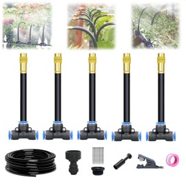 2025 New Irrigation System Kit, Adjustable Bendable Nozzle Drip Irrigation System, 360° Curved Garden Automatic Irrigation System for Outdoor Lawn, Greenhouse, Garden Irrigation System (5m kit)