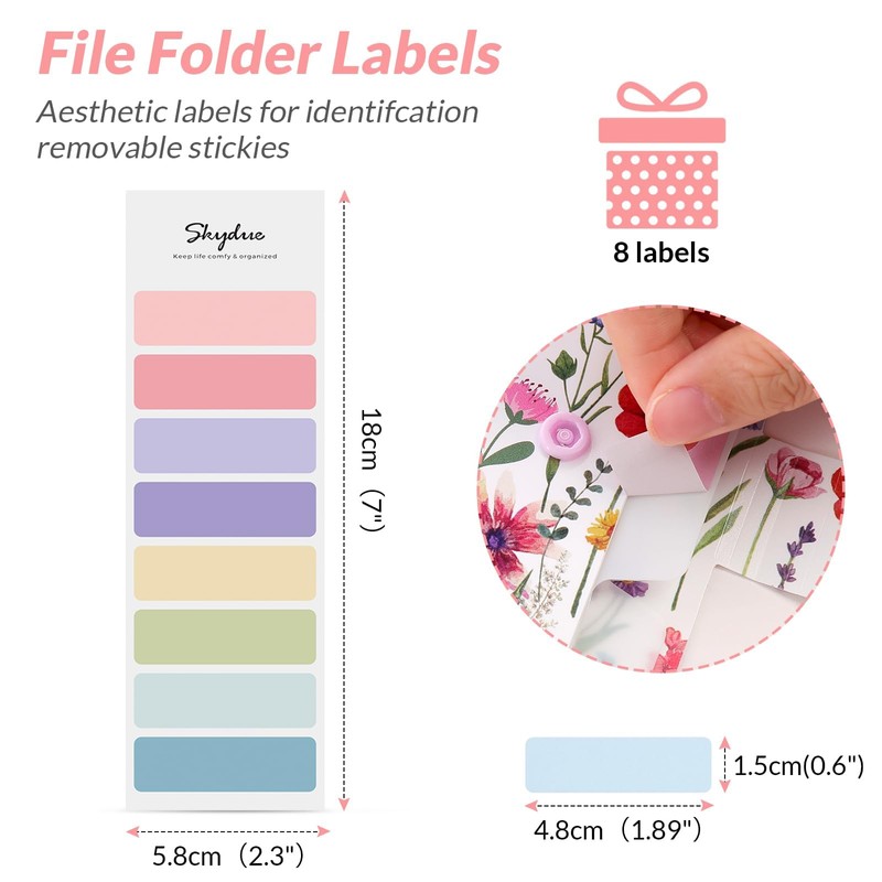 SKYDUE Accordion File Organizer, Floral Expanding File Folders with 5